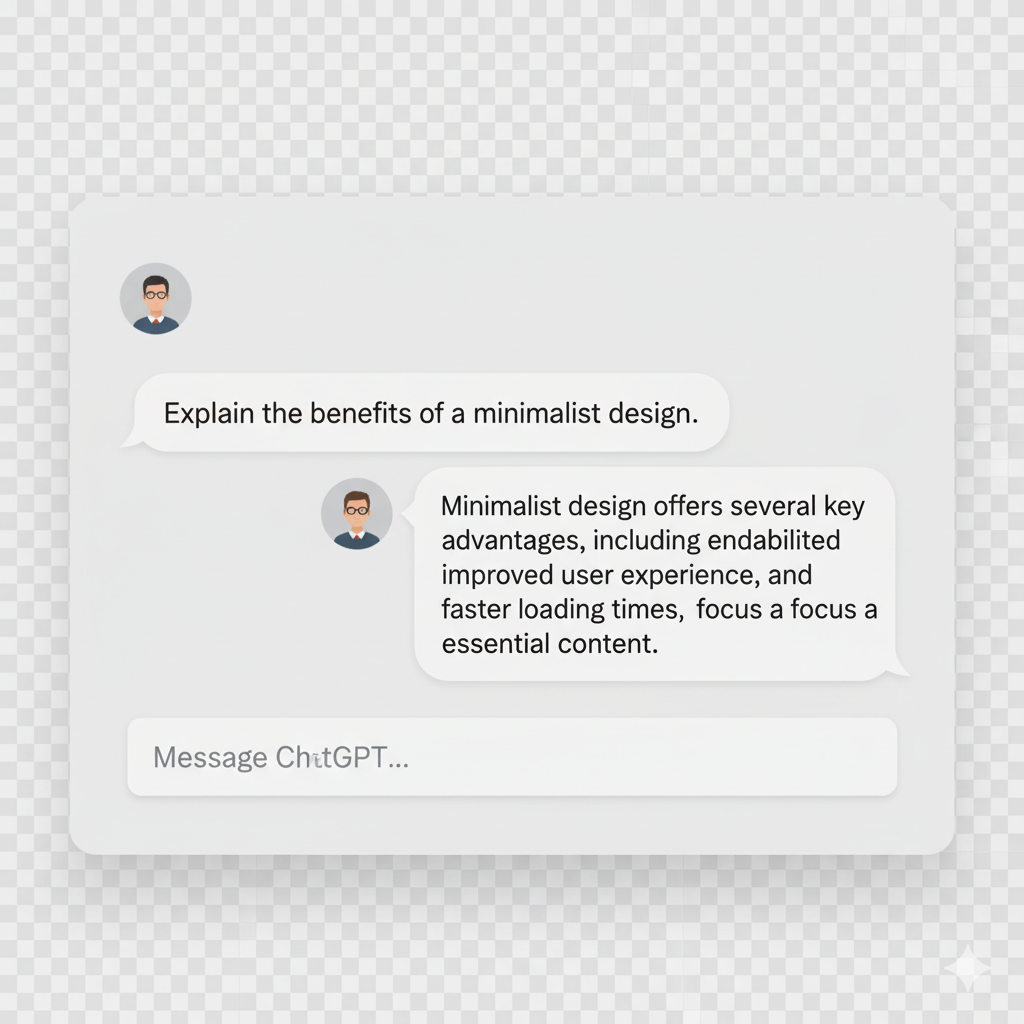 Close-up of ChatGPT interface showing text in default font