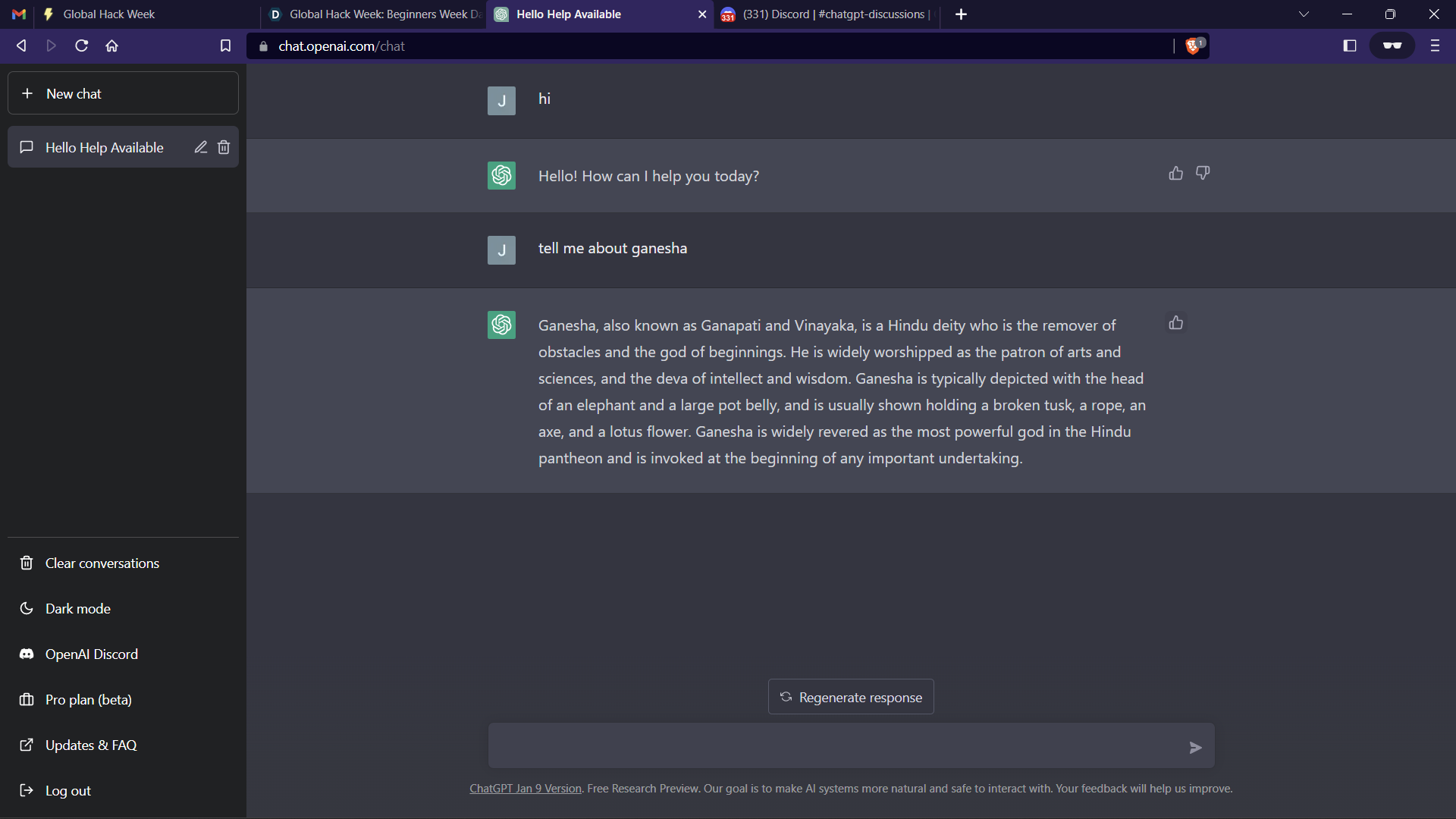 ChatGPT font example